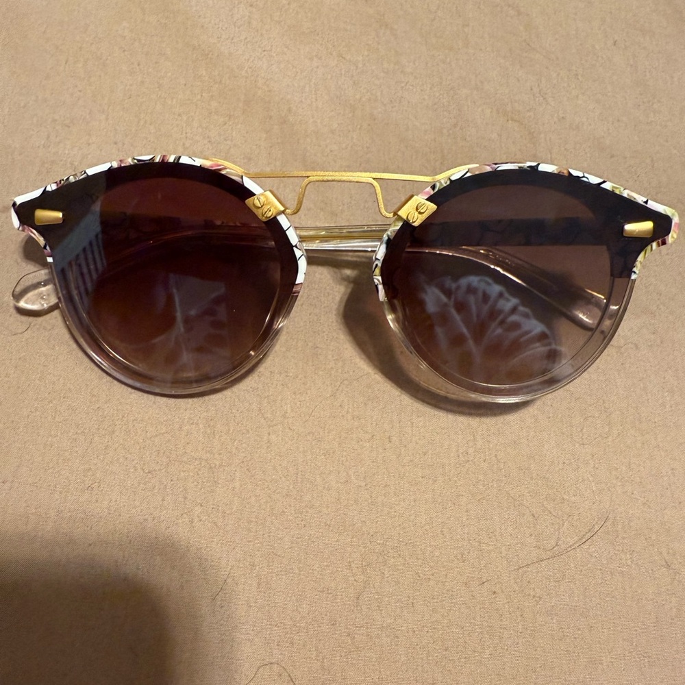 Krewe Sunglasses - STL NYLON LOTUS TO CRYSTAL 24K MIRRORED